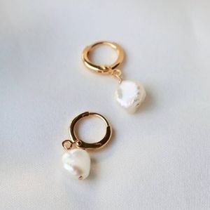 Freshwater Hoop earrings 14k gold filled